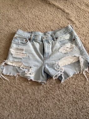 American Eagle Outfitters Light Blue Distressed Denim Cutoff Shorts